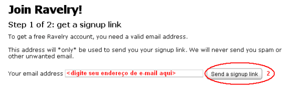 Ravelry - Como se cadastrar - Figura 02.a