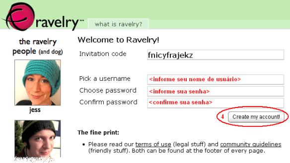 Ravelry - Como se cadastrar - Figura 04