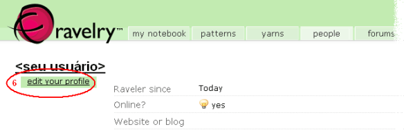 Ravelry - Como se cadastrar - Figura 06