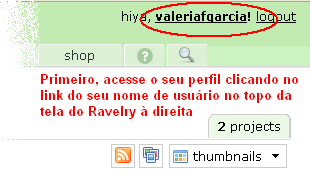 Como acessar perfil da conta do Ravelry