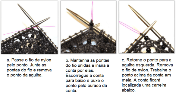 rricô em prosa - como colocar contas com fio de nylon
