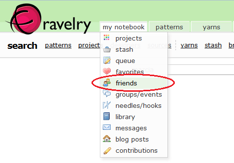 tutorial ravelry - como adicionar amigos