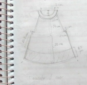 tricô em prosa - croqui da salopete medidas em centímetros